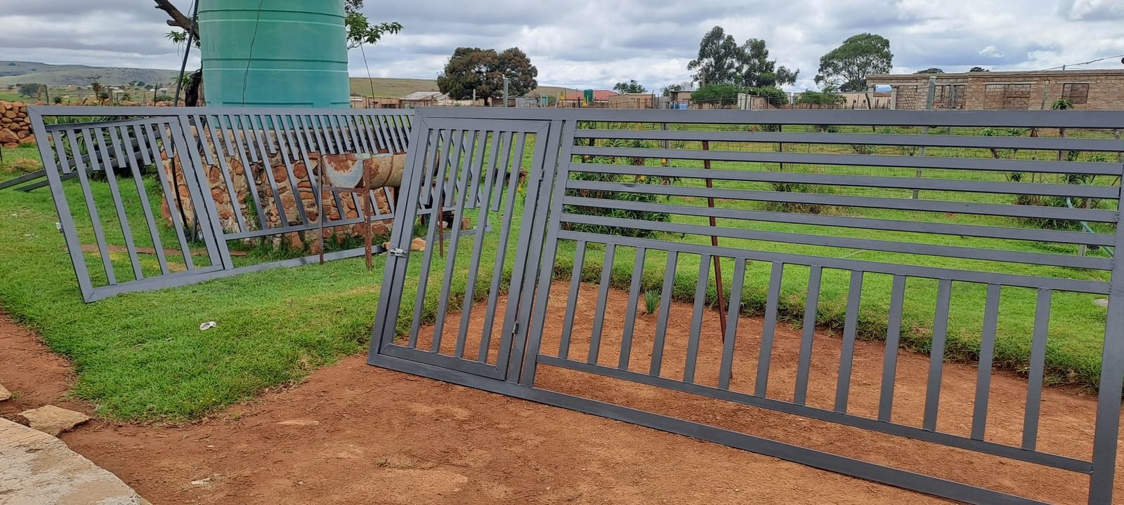 Steel gates built by Nkete, painted and ready to install